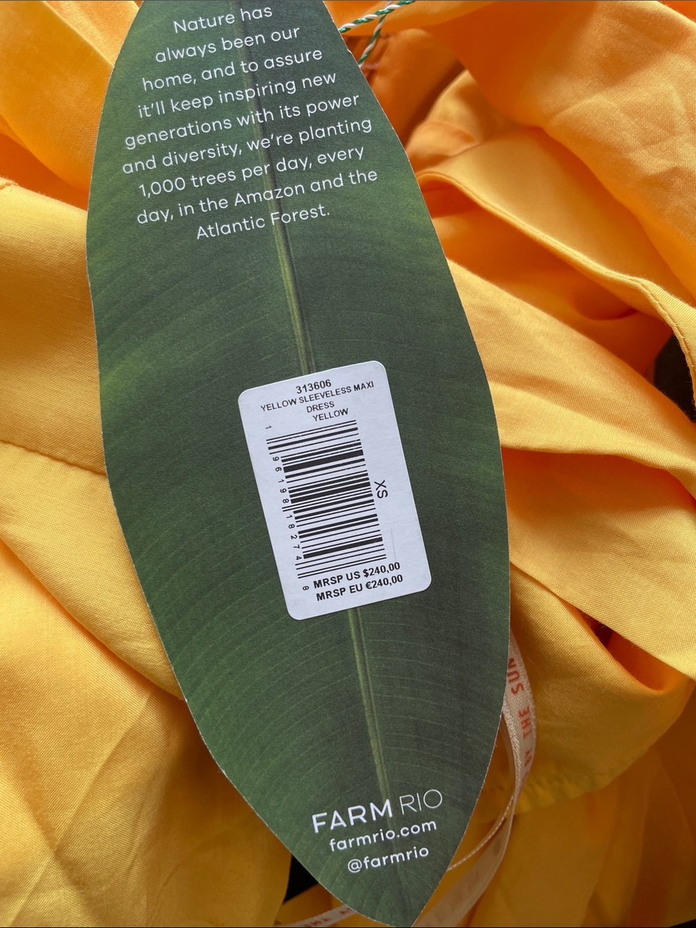 NWT Farm Rio Yellow Sleeveless Halter Maxi Dress Summer Asymmetrical Dress - Picture 7 of 7